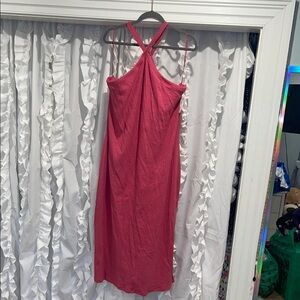 NWT Old Navy halter neck dress in Lotus Blossom pink 3XL rib knit